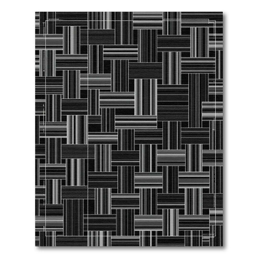 Monochromatic Woven Stripe Square Collage Rug