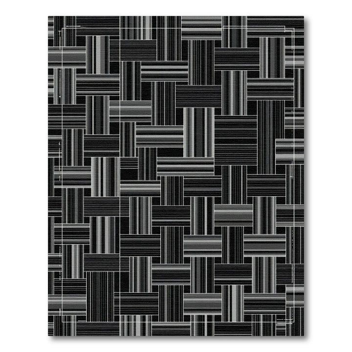 Monochromatic Woven Stripe Square Collage Rug
