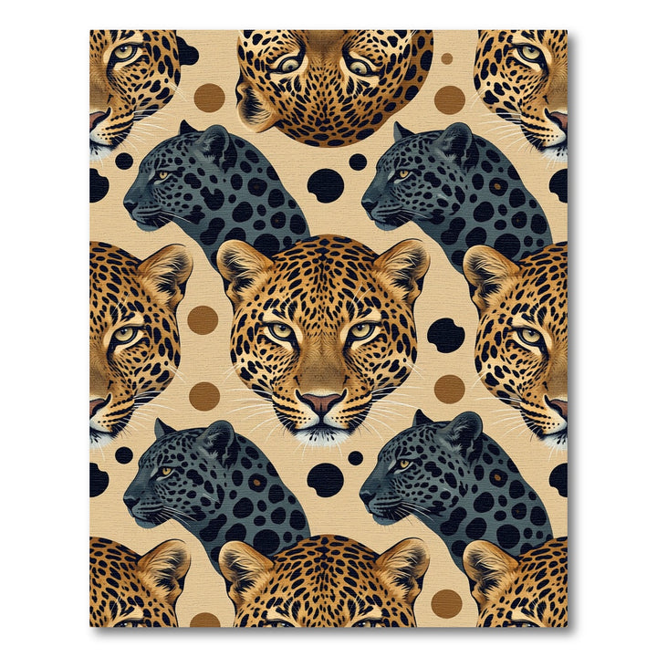 Leopard Silhouette Spots Velvet Rug