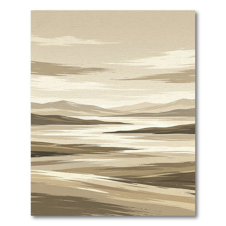 Earthy Tones Abstract Landscape Strokes Rug