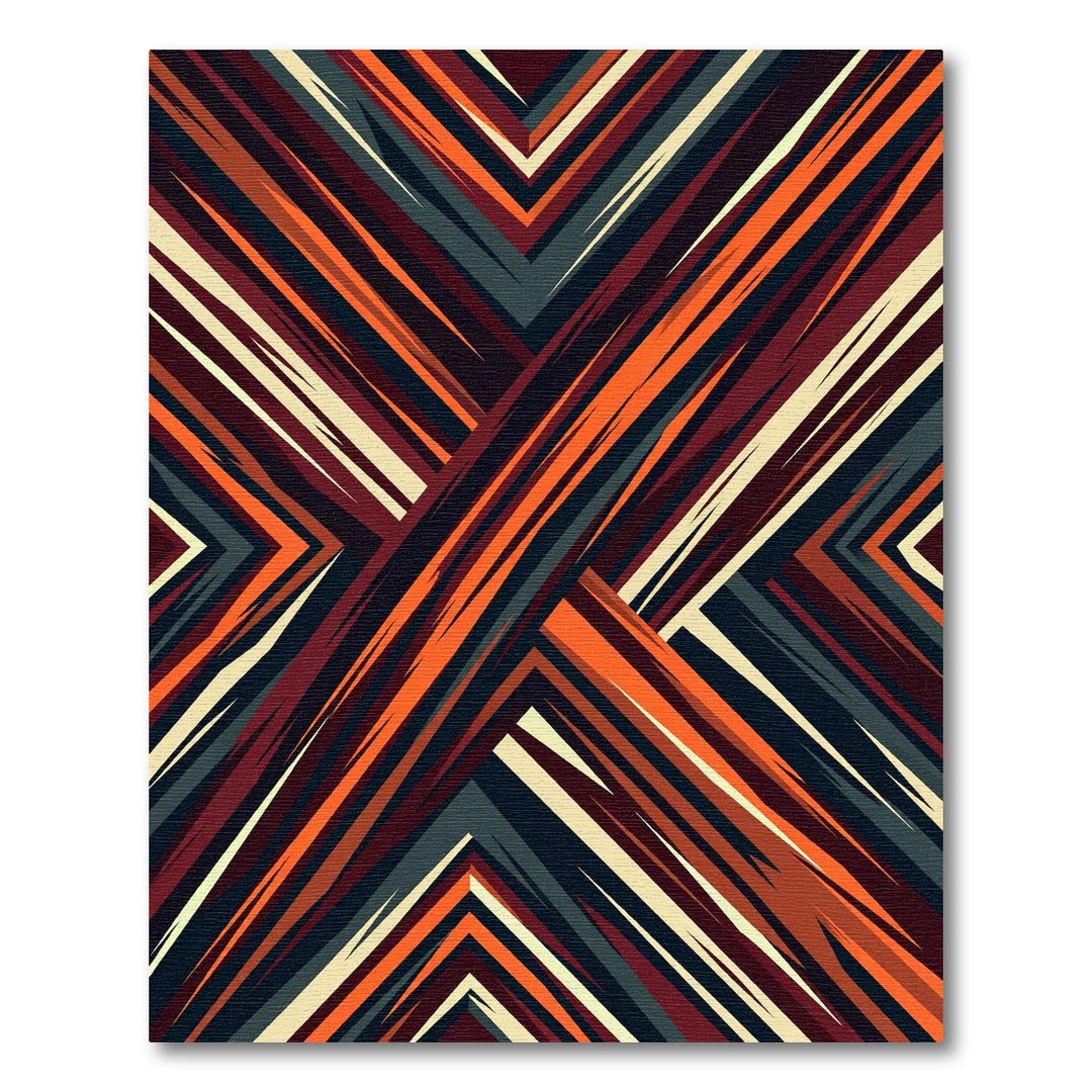 Bold Orange Geometric Burst Rug