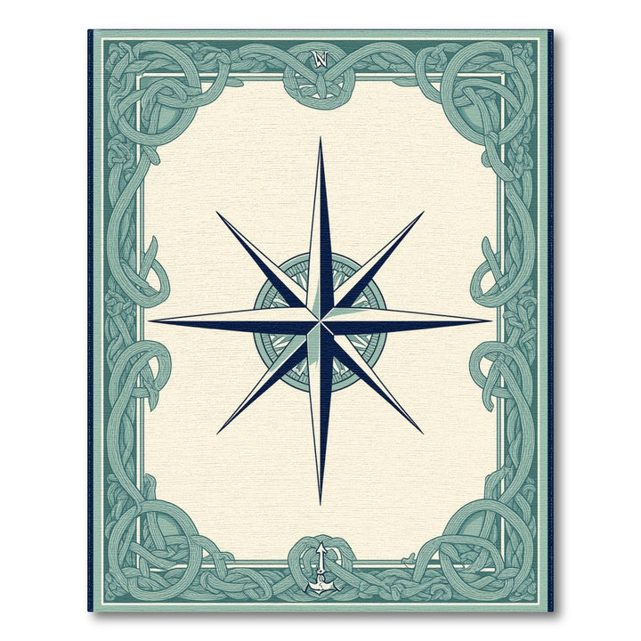 Coastal Nautical Compass Area Rug