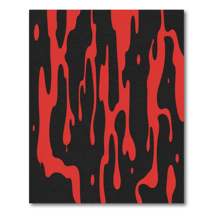 Red Abstract Drip Area Rug