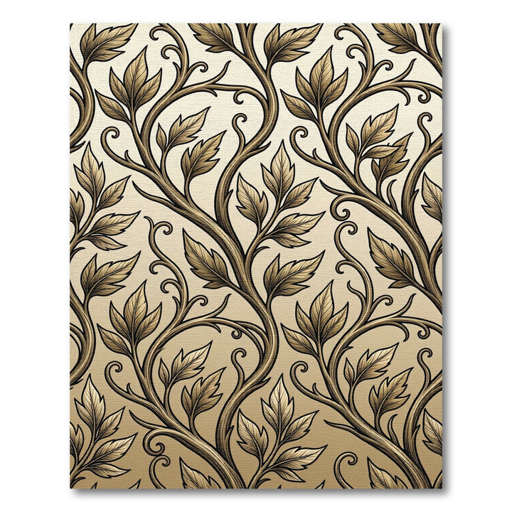 Antique Gold Leaf Branch Vines Rug
