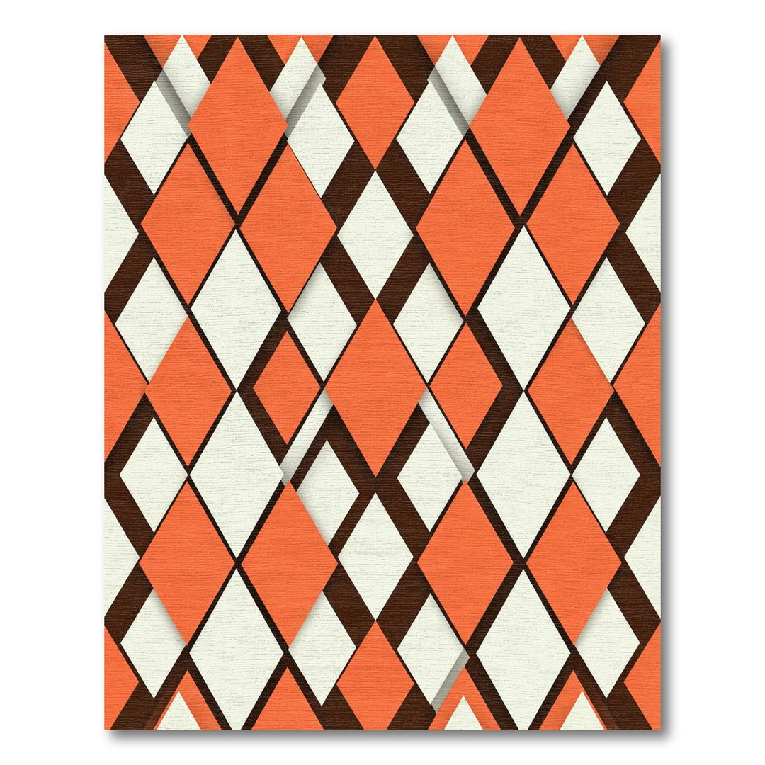 Orange White Diamond Tessellation Rug