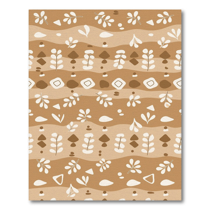 Boho Chic Brown and Tan Boho Chic Brown Tan Leaf Area Rug