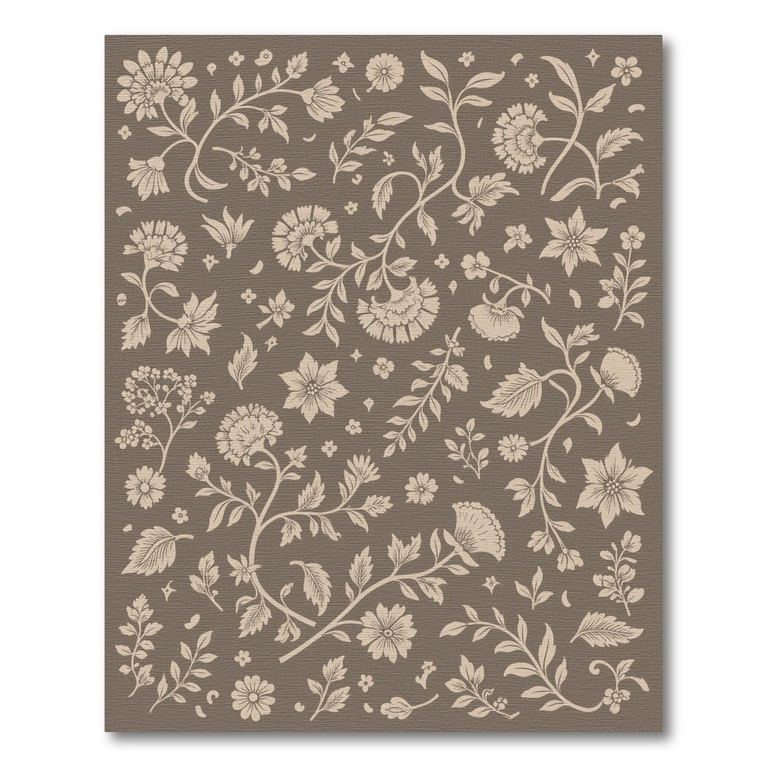Brown and Tan Vintage Floral Brown Area Rug