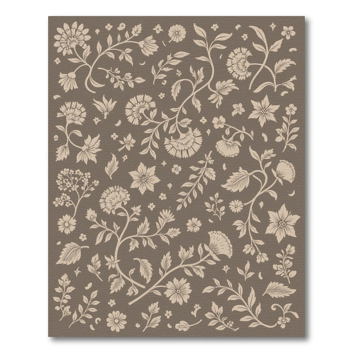 Brown and Tan Vintage Floral Brown Area Rug