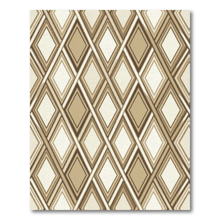 Geometric Diamond Beige Brown Rug