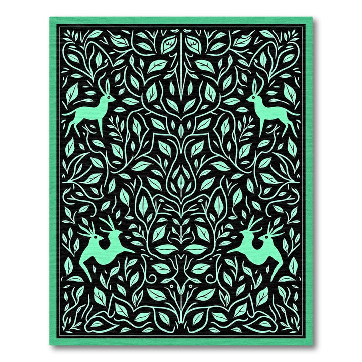 Mint Deer Botanical Garden Tapestry Rug