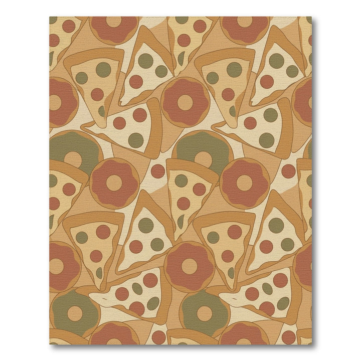Retro Foodie Slice And Doughnut Collage Rug