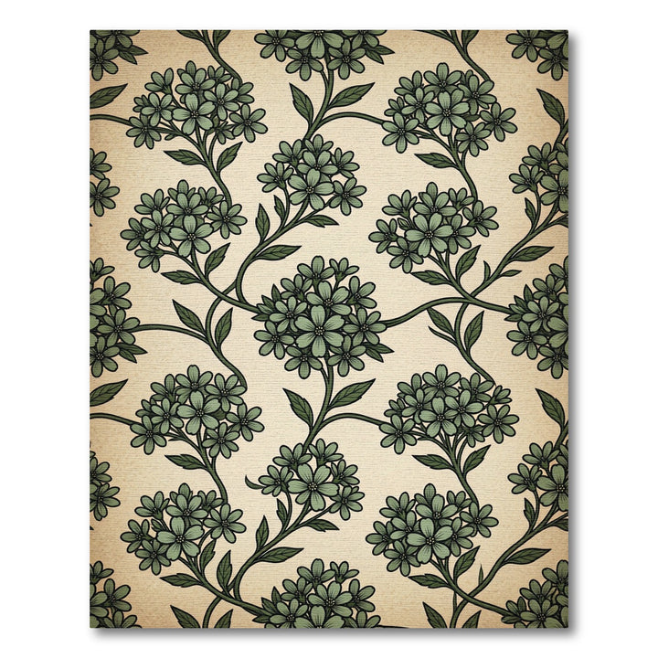 Sage Green Floral Vines Rug