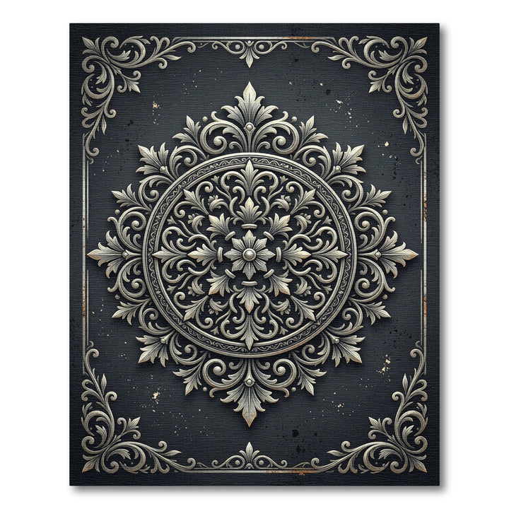 Decorative Silver Laurel Round Rug