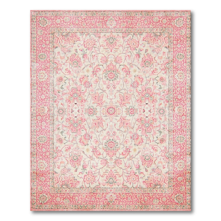 Pink Floral Vintage Area Rug