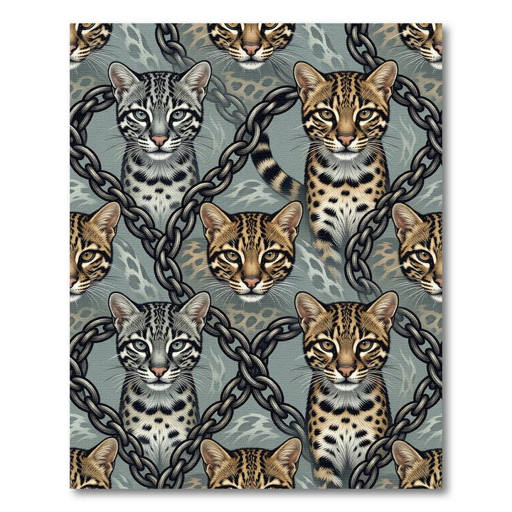 Wild Cats Chain Link Repeating Rug