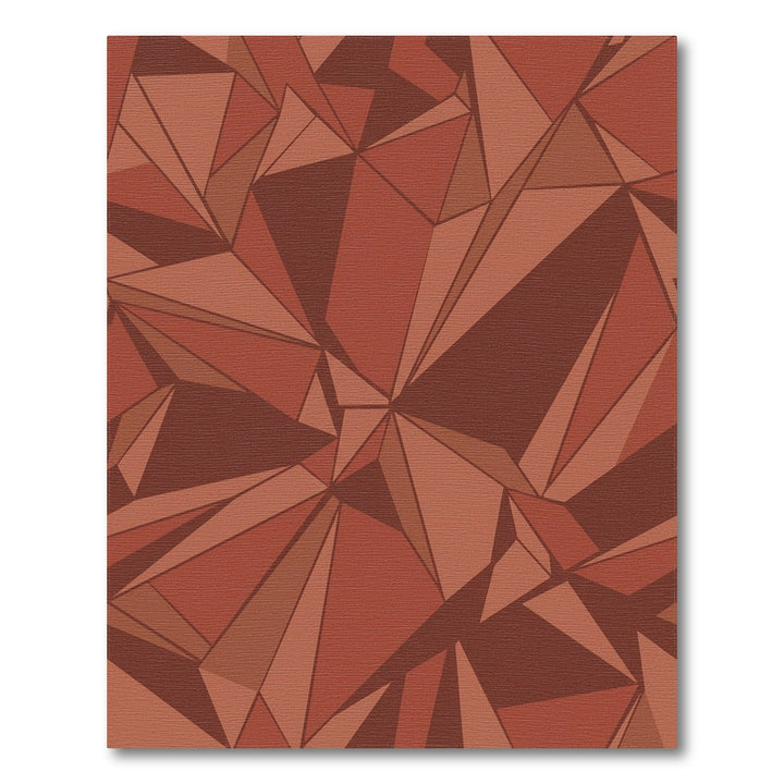 Terracotta Geometric Crystal Facets Rug