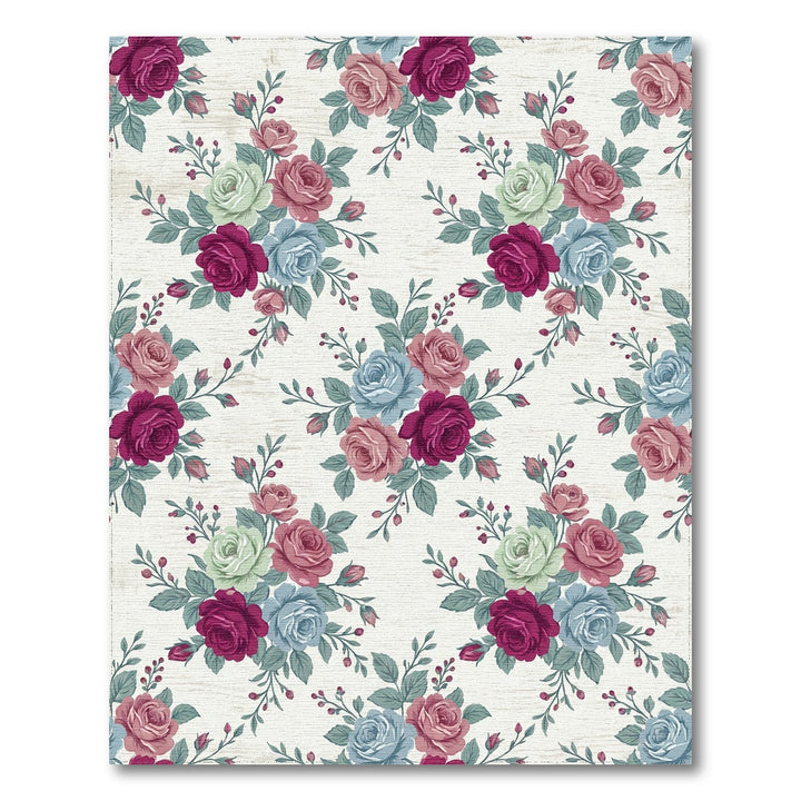 Vintage Rose Bouquet Floral Arrangement Rug