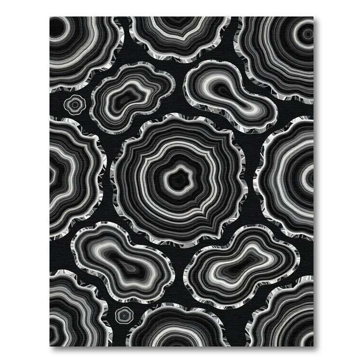 Black and White Agate Slice Composition Rug