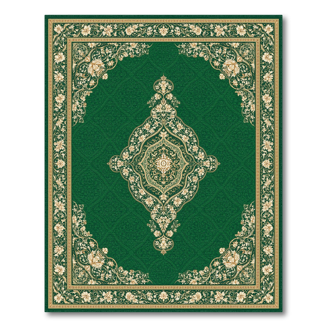 Green Gold Floral Persian Area Rug