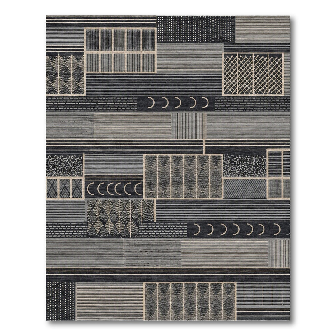 Grey Geometric Modern Area Rug