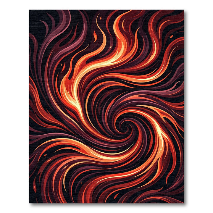 Fiery Orange Swirling Vortex Rug