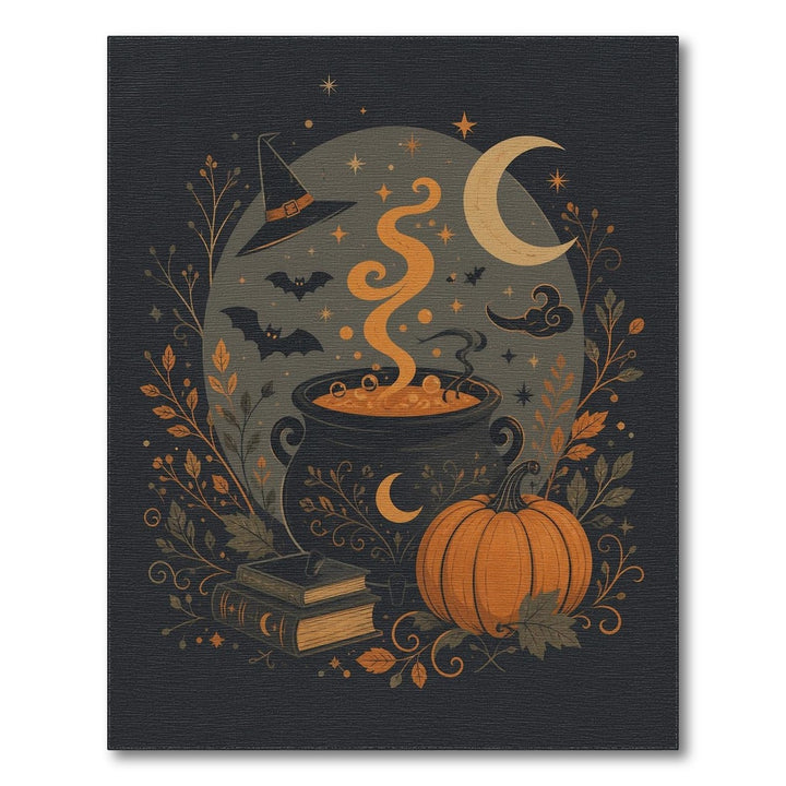 Whimsical Witch Cauldron Halloween Area Rug