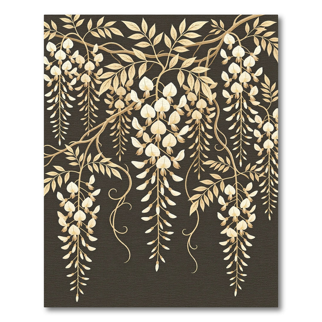 Golden Wisteria Vine Botanical Rug