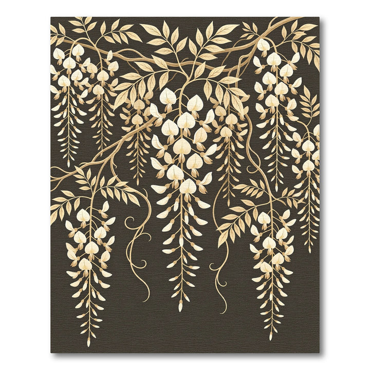 Golden Wisteria Vine Botanical Rug