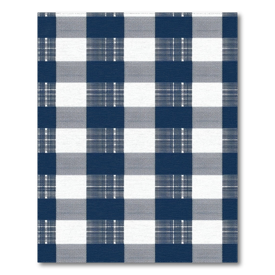 Blue and Teal Navy Checkered Washable Area Rug