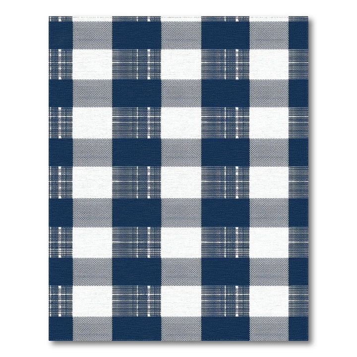 Blue and Teal Navy Checkered Washable Area Rug