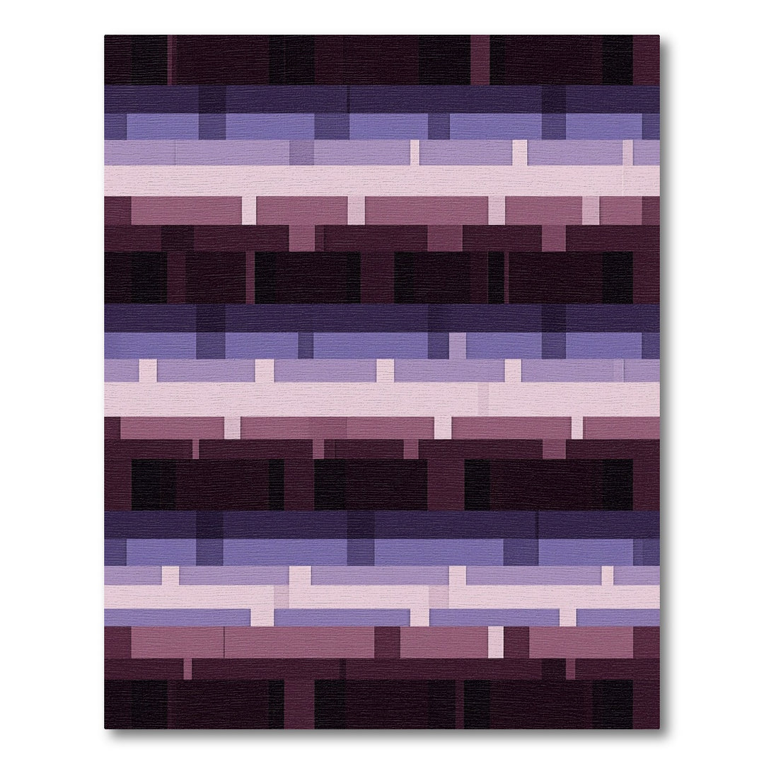 Modern Purple Layered Geometric Rug