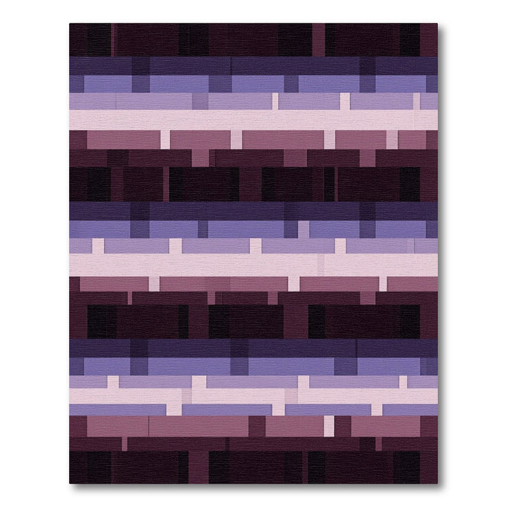 Modern Purple Layered Geometric Rug