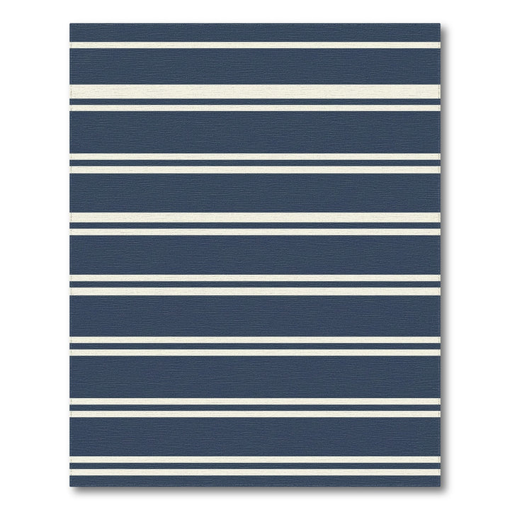 Navy and Cream Striped Rug
