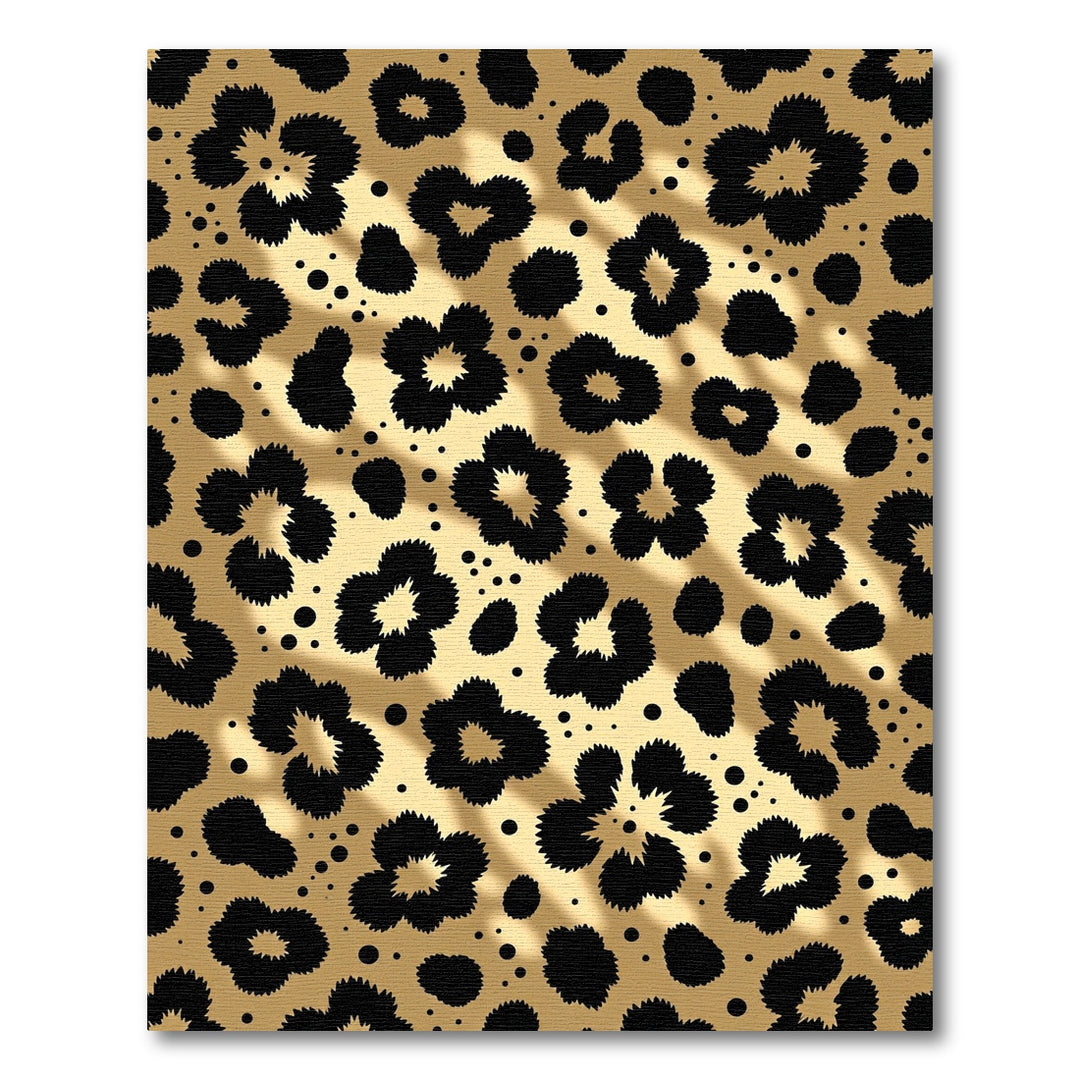 Golden Black Leopard Spots Rug