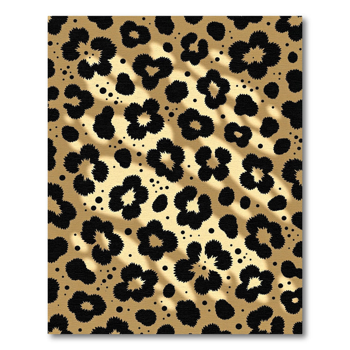 Golden Black Leopard Spots Rug