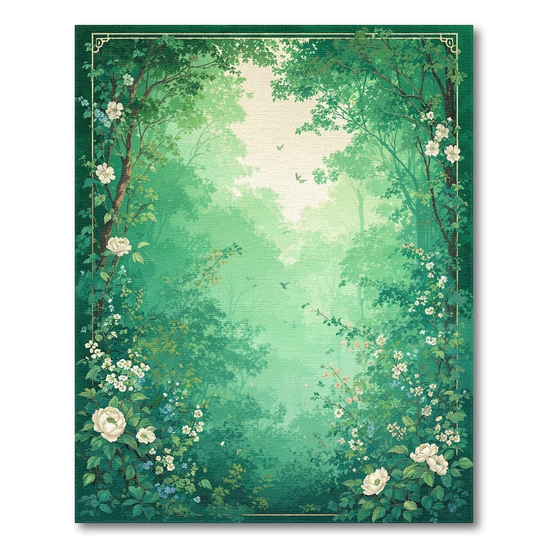 Verdant Forest Floral Vintage Area Rug