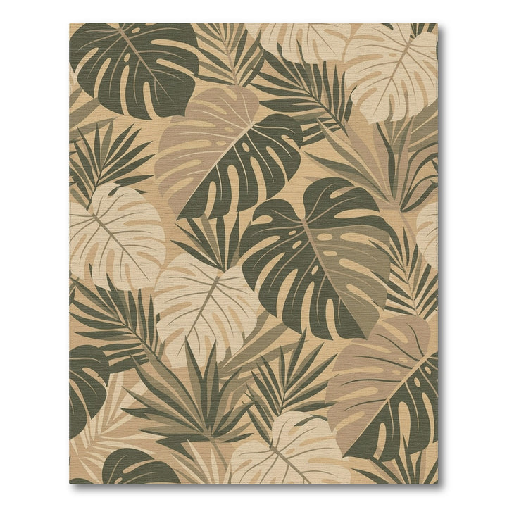 Earthy Tone Tropical Foliage Rug