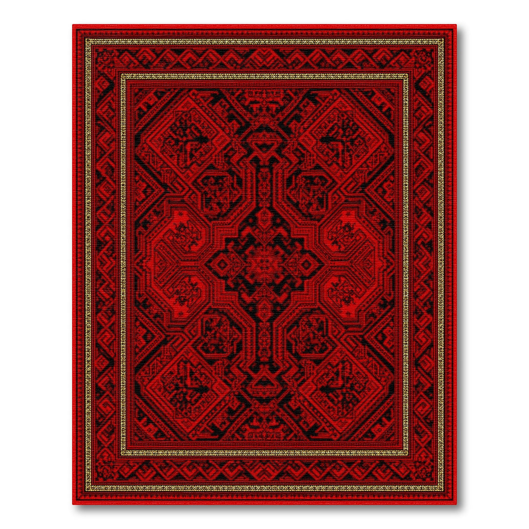 Bold Red Traditional Persian Area Rug
