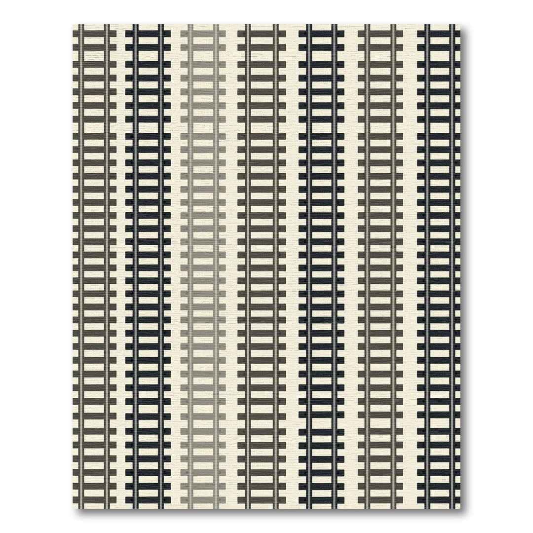 Linear Train Track Motif Rug