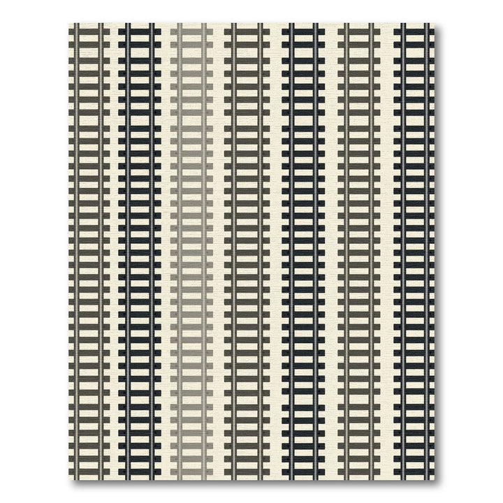 Linear Train Track Motif Rug