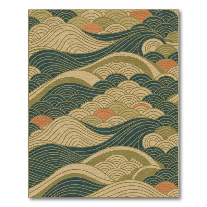 Seascape Sunset Arc Coastal Waves Rug