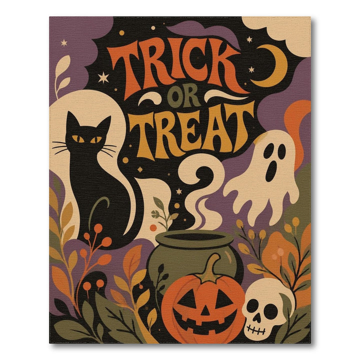 Kids Cartoon Trick or Treat Halloween Area Rug
