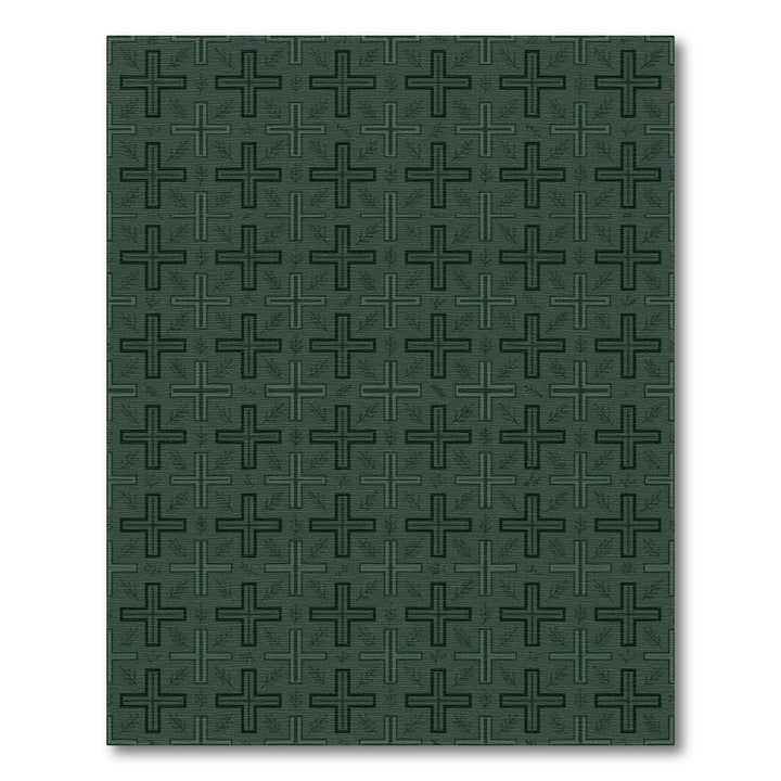 Deep Emerald Cross Leaf Fill Rug