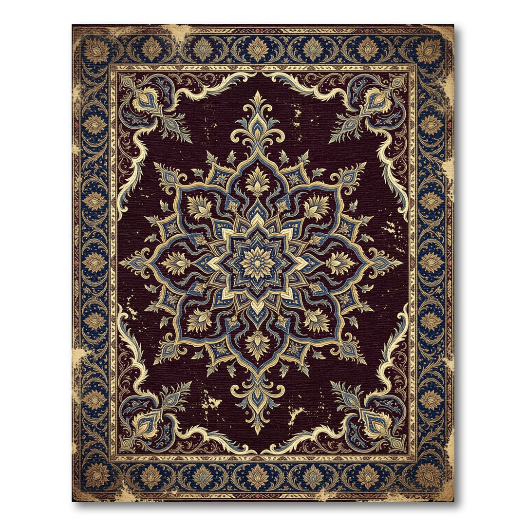 Grand Ochre Bloom Mandala Rug