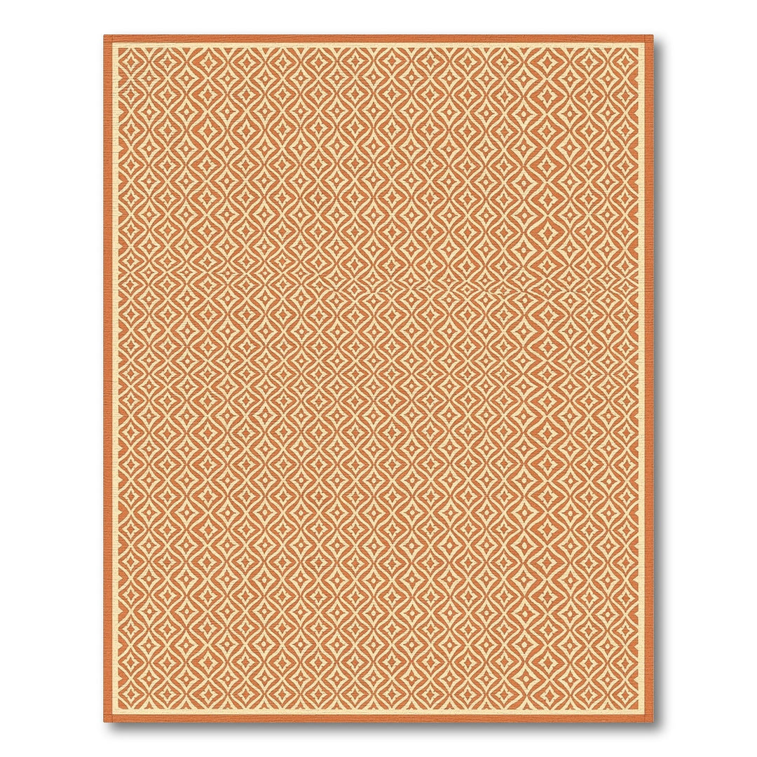 Orange Geometric Diamond Area Rug