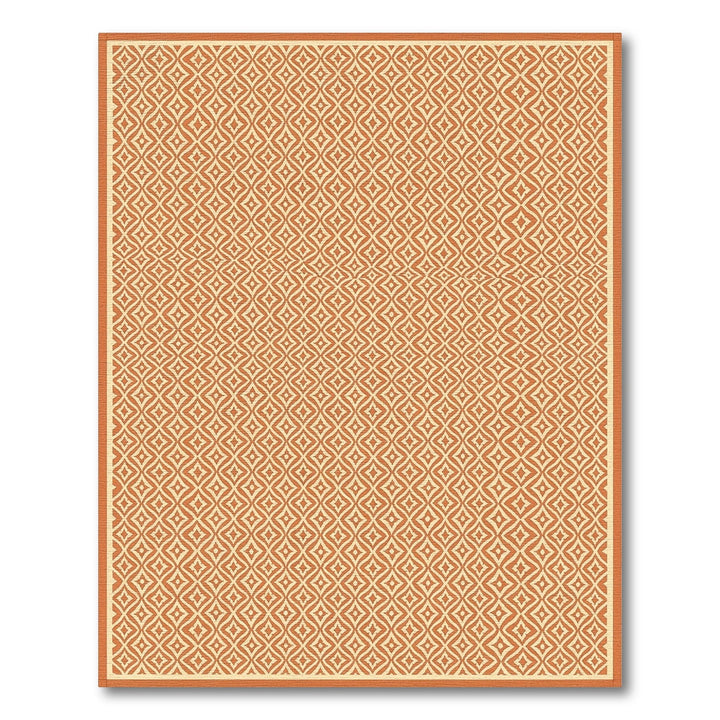 Orange Geometric Diamond Area Rug