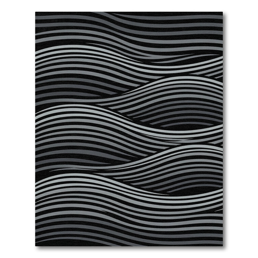 Gray Wavy Stripes Rug