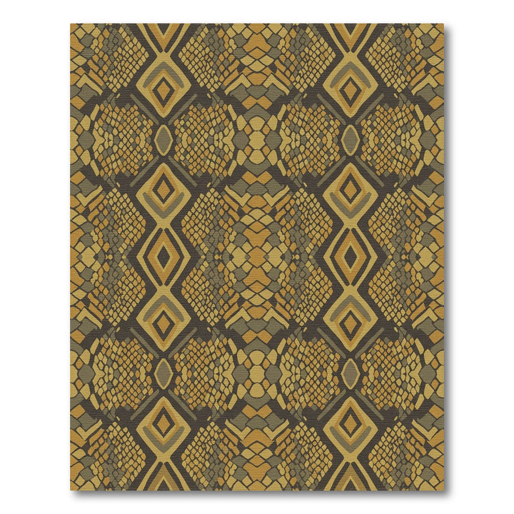 Earthy Serpent Scale Diamond Medallion Rug